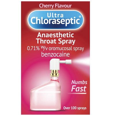 Ultra chloraseptic anaesthetic sore throat spray cherry flavour