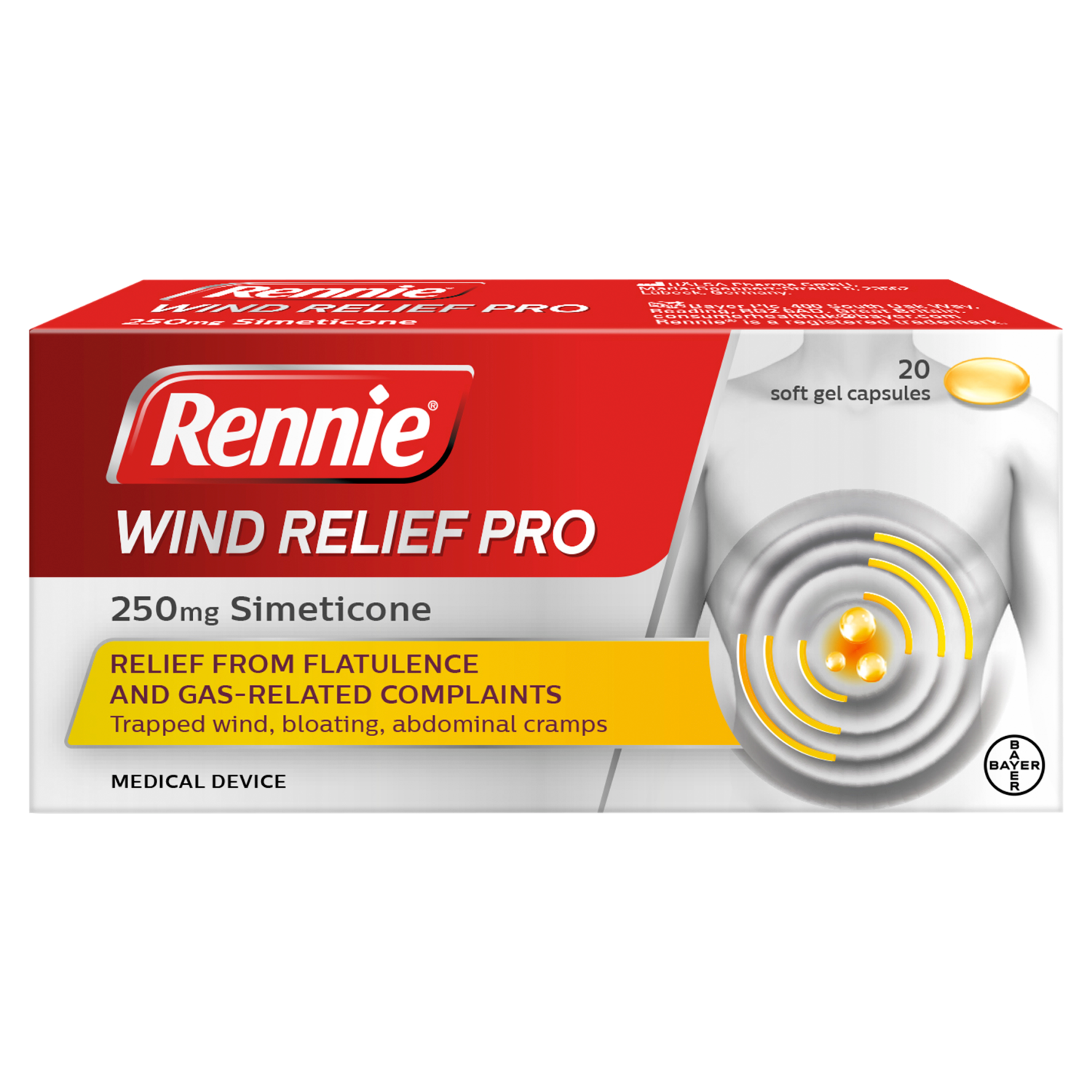 Rennie Wind Relief Pro 20 Soft Gel Capsules | LloydsPharmacy