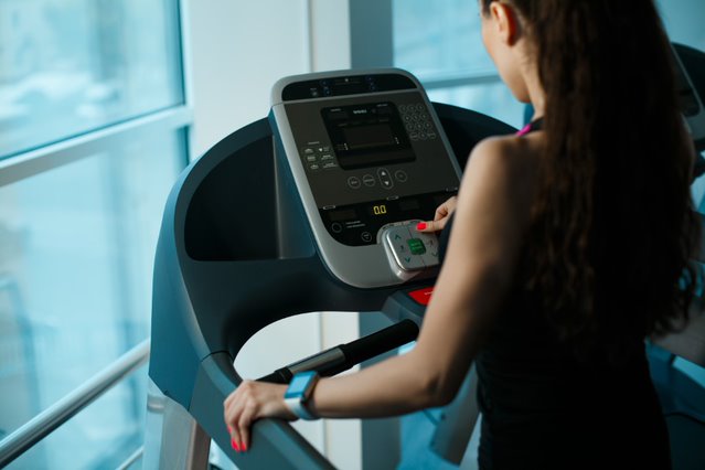 Woman on treadmil