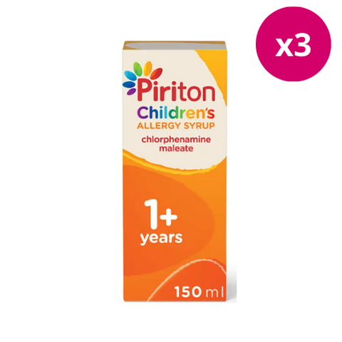 Piriton Hayfever & Allergy Relief Syrup x 3