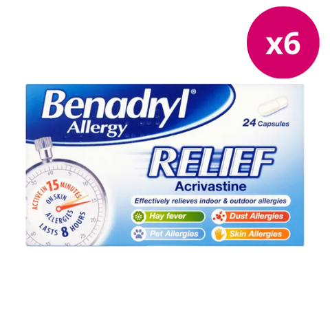 Benadryl Allergy Relief Capsules 6 Pack