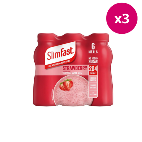SlimFast Milkshake Multipack Strawberry X3