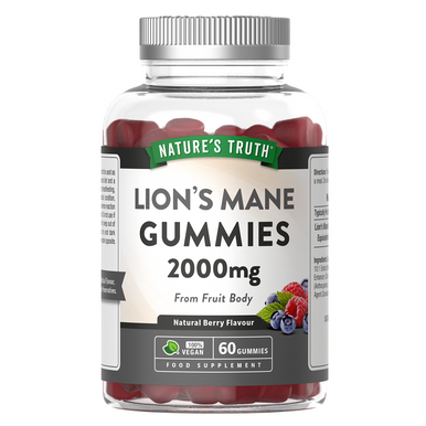 Nature's Truth Lions Mane 2000mg Natural Berry Flavour  60 Tablets