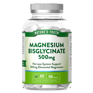 Nature's Truth Magnesium Bisglycinate 500mg  60 Tablets