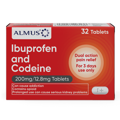 Almus Ibuprofen & Codeine 2mg/12.8mg 32 Tablets | LloydsPharmacy
