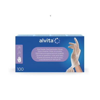 Alvita Gloves Vinyl Powder-Free L 100