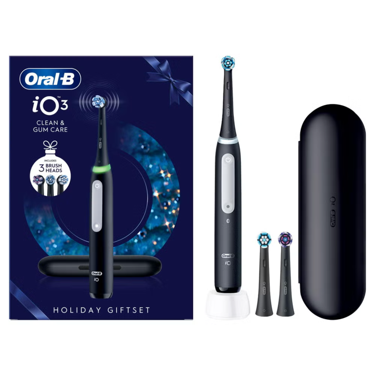 Oral-B IO 2 Black Electric Toothbrush For Adults, 3 Cleaning Odes