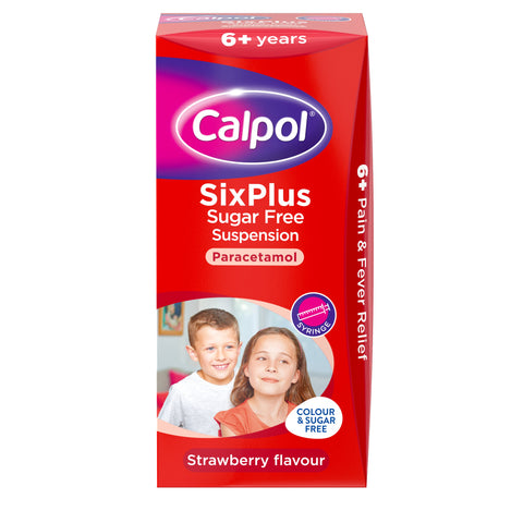 Calpol sixplus sugar free suspension strawberry flavour