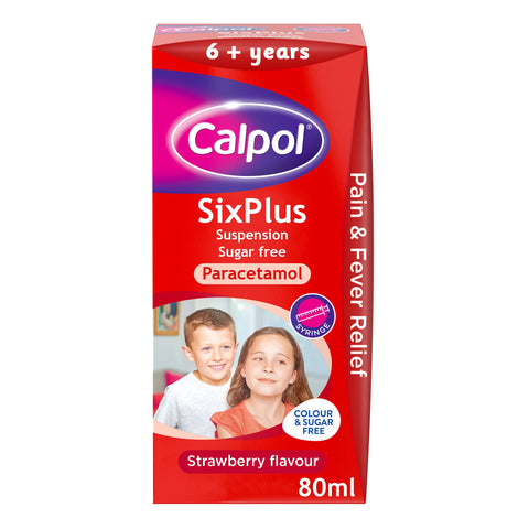 Calpol SixPlus suspension sugar free strawberry flavour 6+ years