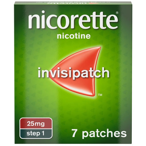 Nicorette® Step 1 Invisi 25mg patch nicotine 7 patches (Stop Smoking Aid)