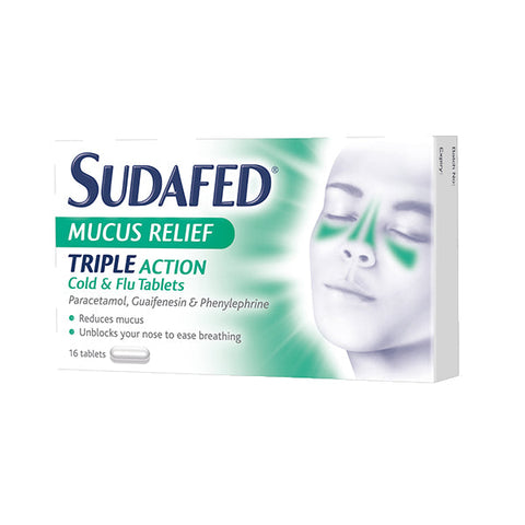 Sudafed Mucus Relief Triple Action CF Tab 16s