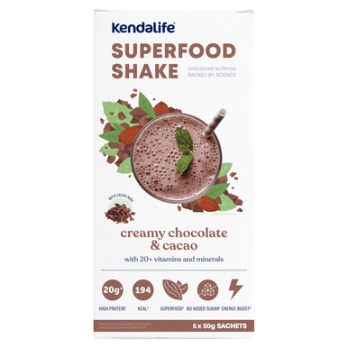 Kendalife Superfood Shake Creamy Chocolate & Cacao (5 x 50g Sachets)