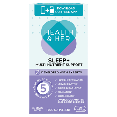 Health & Her Sleep+ Multi Nutrient Support Supplement 30 Capsules