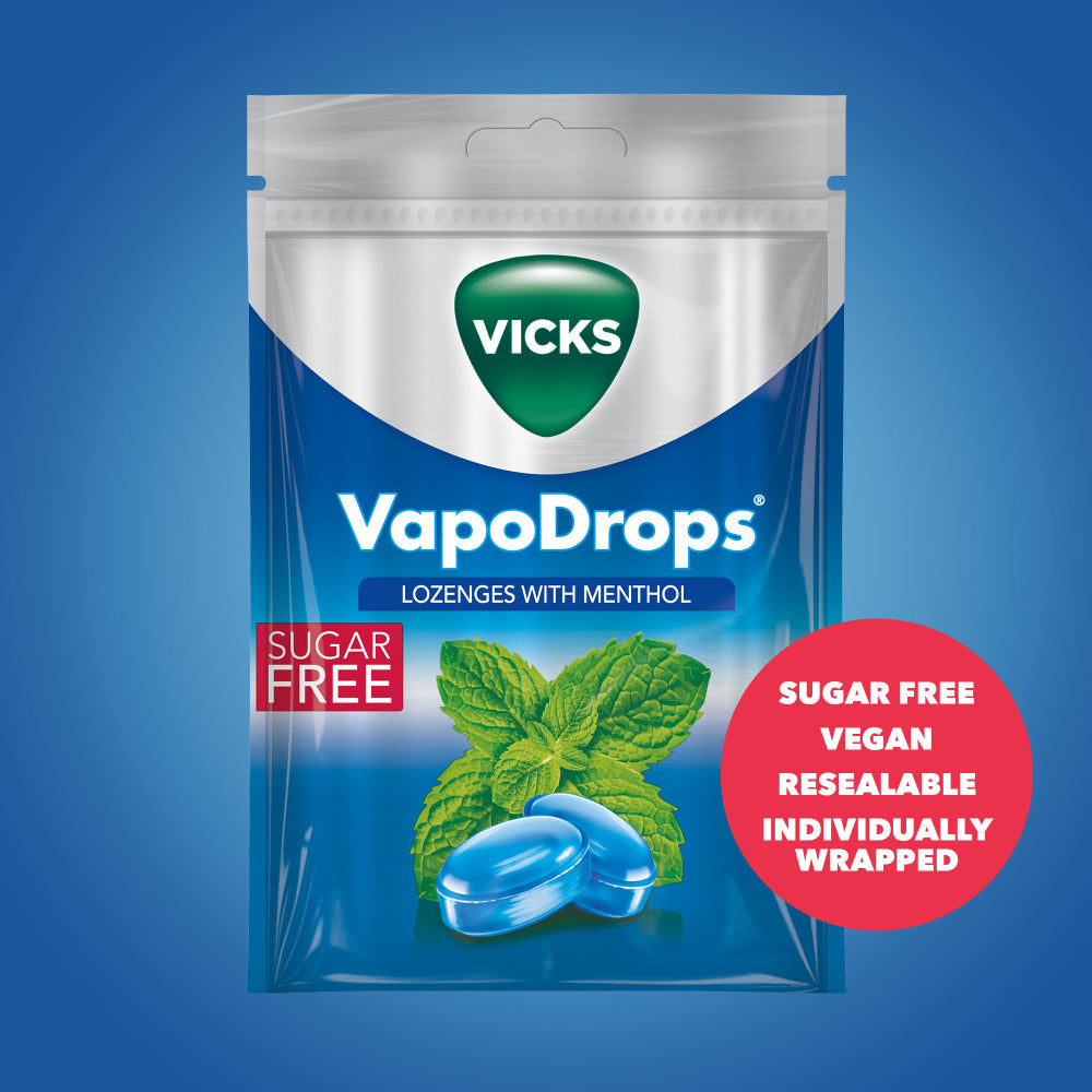 VICKS VapoDrops sugar free vegan lozenges with menthol oil – LloydsPharmacy