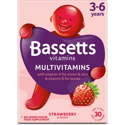 Bassetts strawberry multivitamins 3-6 years