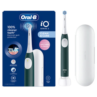 Oral-B iO2 Forest Green Electric Toothbrush + Travel Case