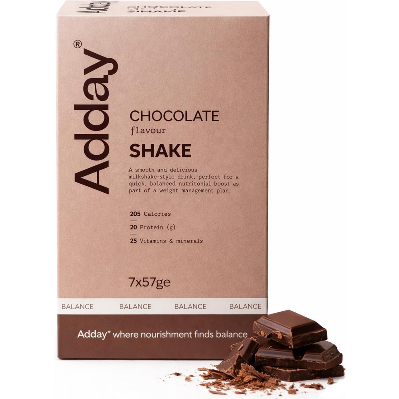 Adday Chocolate Flavoured Shake 7 Sachets | LloydsPharmacy