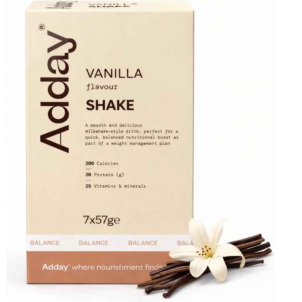 Adday Vanilla Flavoured Shake 7 Sachets | LloydsPharmacy