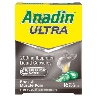 Anadin Ultra Ibuprofen Pain Relief Liquid 16 Capsules