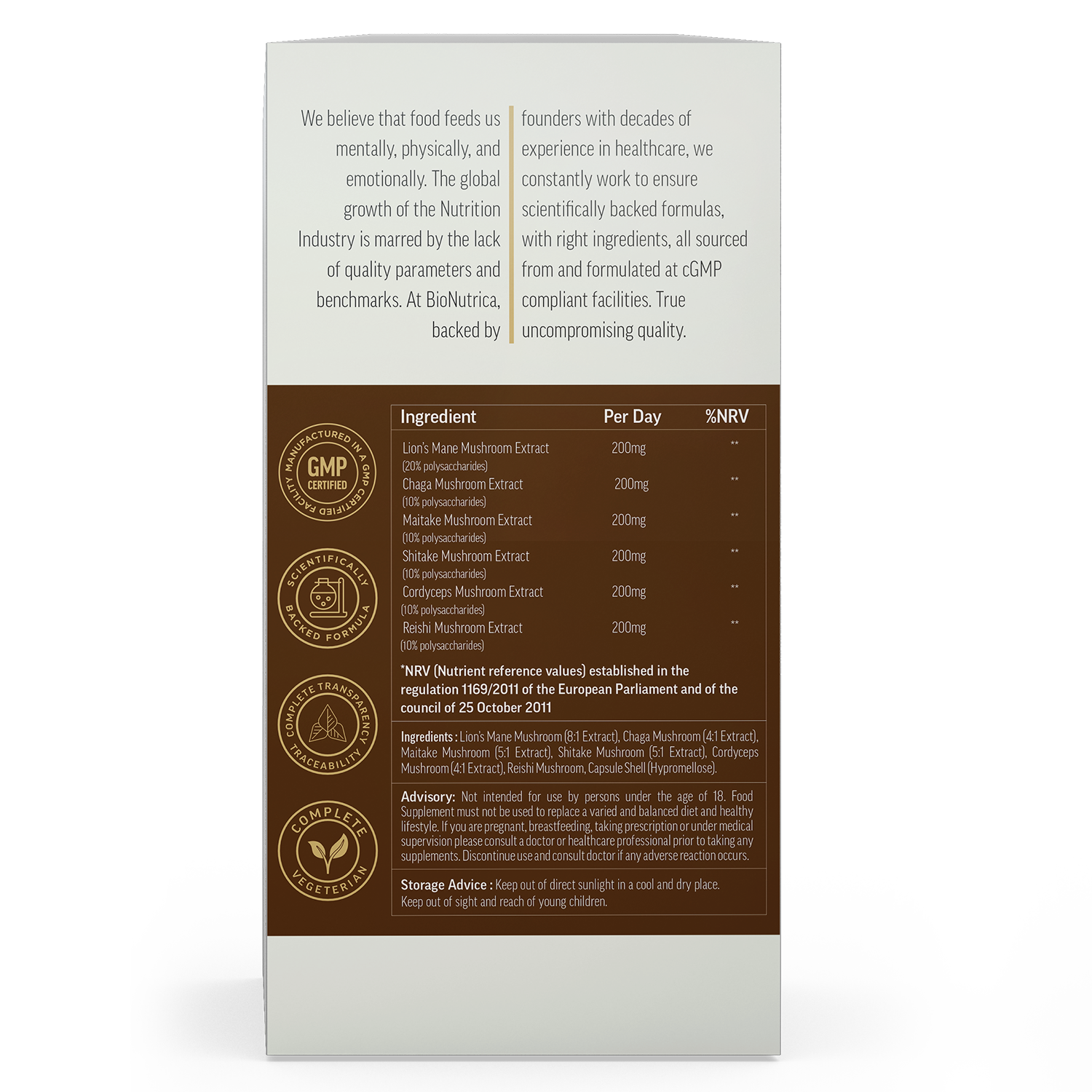 BioCuria Mushroom Complex, Brain & Immune Support, 120 Capsules ...