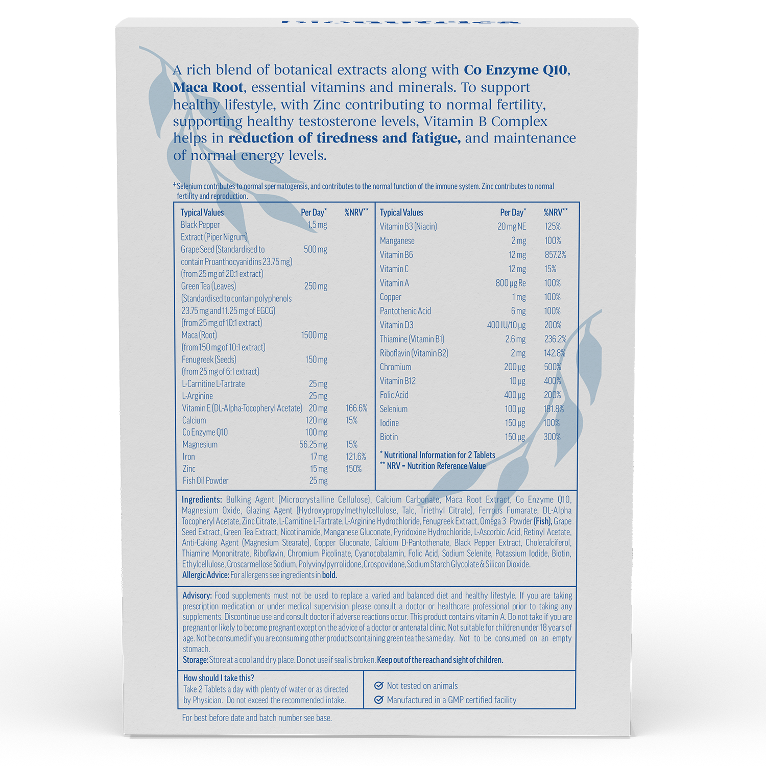 BioMan, Advanced Male Fertility & Vitality Formula, 60 Tablets ...