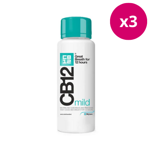 CB12 Mild Mint-Menthol Mouthwash -250ml x 3 | LloydsPharmacy