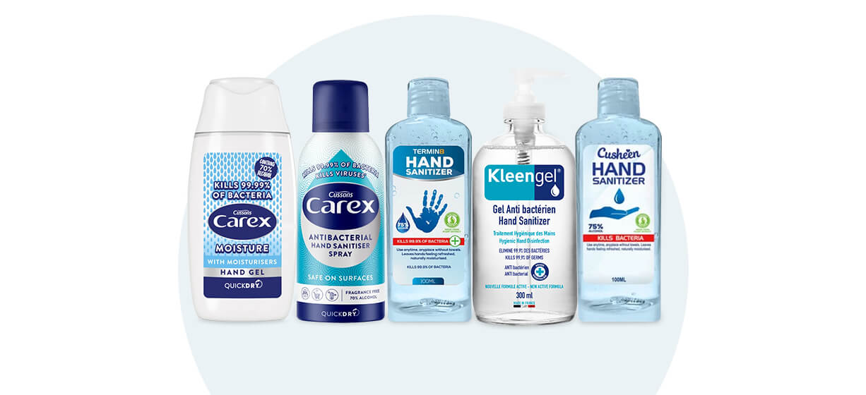 Group of hand sanitisers