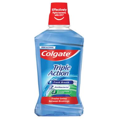 Colgate Triple Action Zero Alcohol Mouth Rinse 500ml | LloydsPharmacy