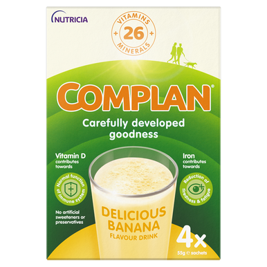 Complan Banana Nutritional Drink 4 x 55g Sachets
