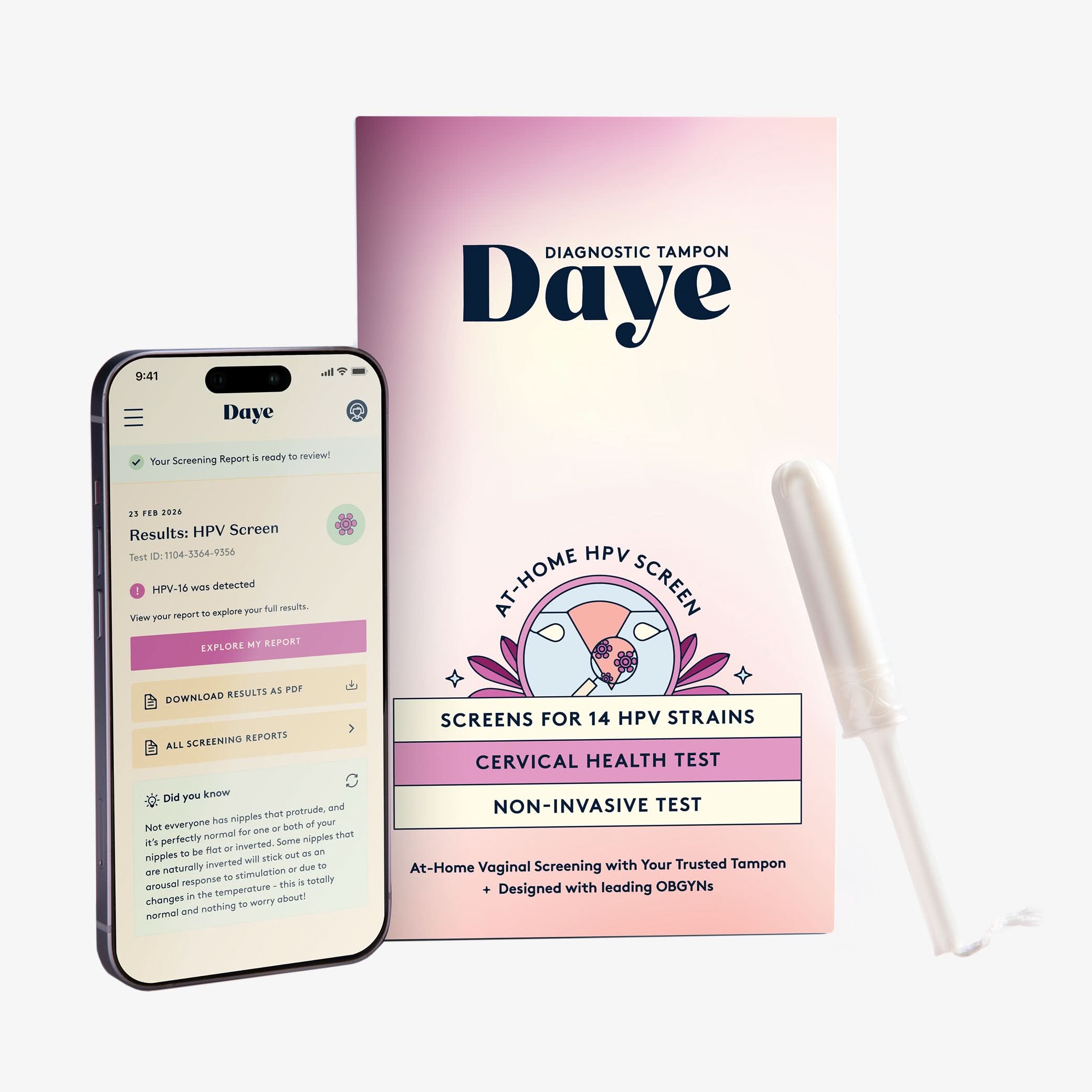 Daye At-Home High-Risk HPV Test Kit Comfortable Cervical Health ...