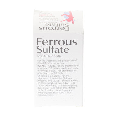 Ferrous Sulphate 200mg 60 Tablets