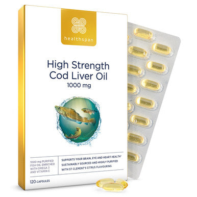 Healthspan High Strength Cod Liver Oil - 1,000mg 120 Capsules