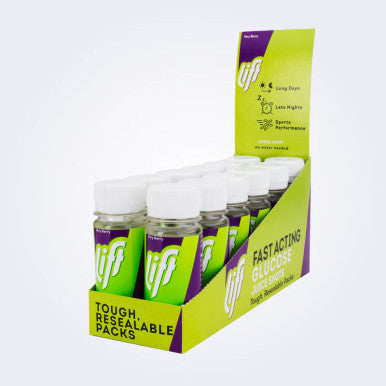 Lift Fast-Acting Glucose Energy Shots - Very Berry & Lemon Lime, 12 Pack (60ml Each), Caffeine-Free