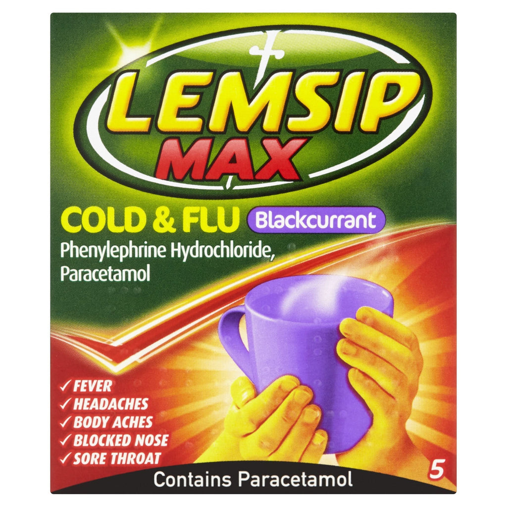 max cold & flu blackcurrant flavour sachets