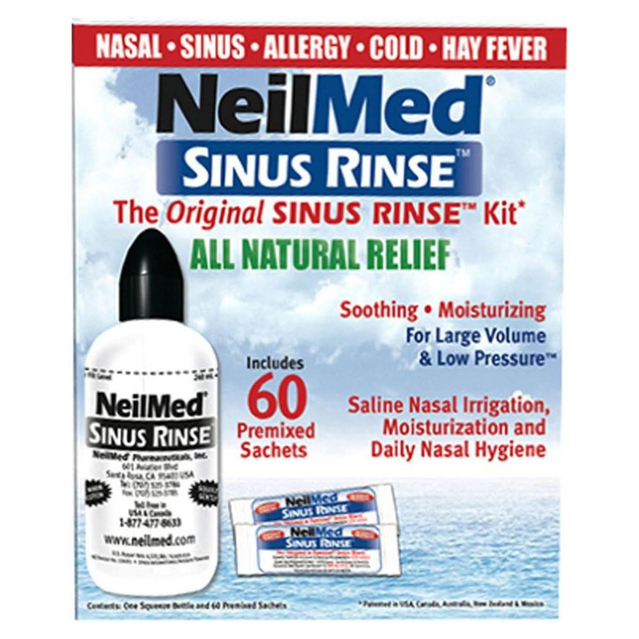 Neilmed Sinus Rinse Regular Kit 1 Nasal Irrigator and 60 Sachets ...