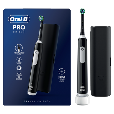 Oral-B Pro 1 Cross Action Black & Travel Case