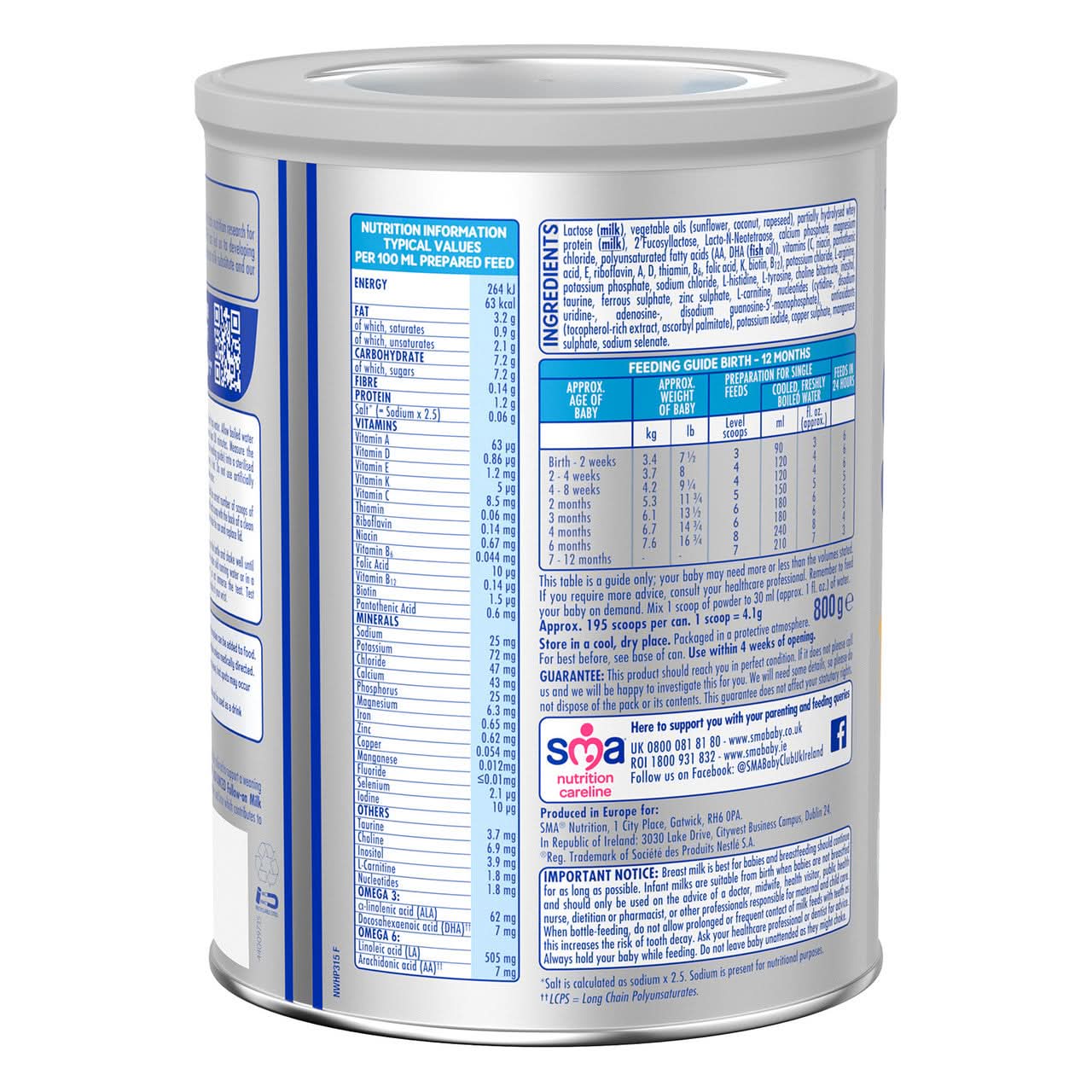 SMA Advanced First Infant Milk From Birth 800g | LloydsPharmacy