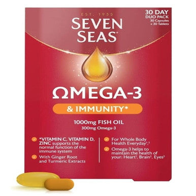 Seven Seas Omega 3 & Immunity 30 Capsules + 30 Tablets