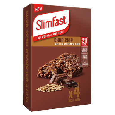 SlimFast Meal Replacement Bar Choc Chip 4 x 60g