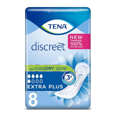 TENA Lady Discreet Extra Plus incontinence Pads 8 Pack