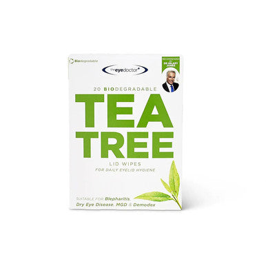The Eye Doctor Biodegradable Tea Tree Eyelid Wipes 20 Pack