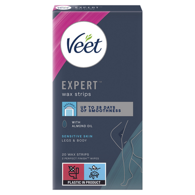 Veet Expert Cold Wax Strips Legs Sensitive 20 Strips