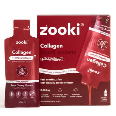 Super Strength Marine Collagen 11 000mg Sour Cherry Flavour 18.5ml 30 Sachets