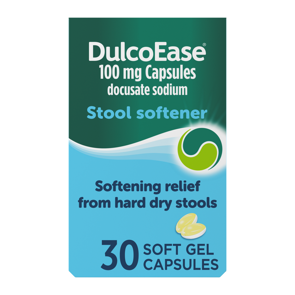 DulcoEase Docusate Sodium Capsules Stool Softener 30 Capsules