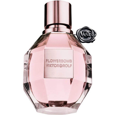 Viktor & Rolf Flowerbomb perfume bottle on a white background