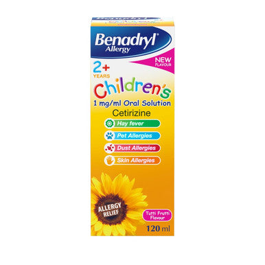 Benadryl Allergy Children's 2 Years Plus 1mg/ml Oral Solution 100ml