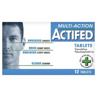 Actifed Multi-Action Tablets 12 Tablets