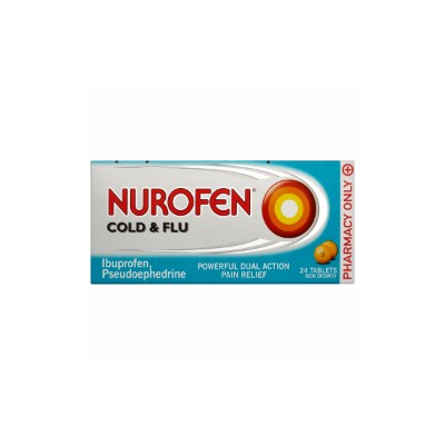Nurofen Cold & Flu Ibuprofen & Pseudoephedrine Tablets 24 Tablets