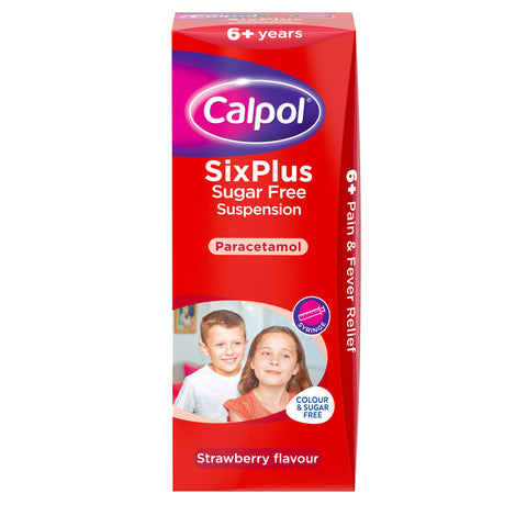 Calpol SixPlus sugar free suspension strawberry flavour