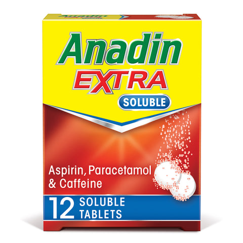 Anadin extra soluble aspirin paracetamol & caffeine tablets